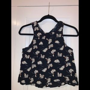 Zara Back-Slit Pattern Halter Top